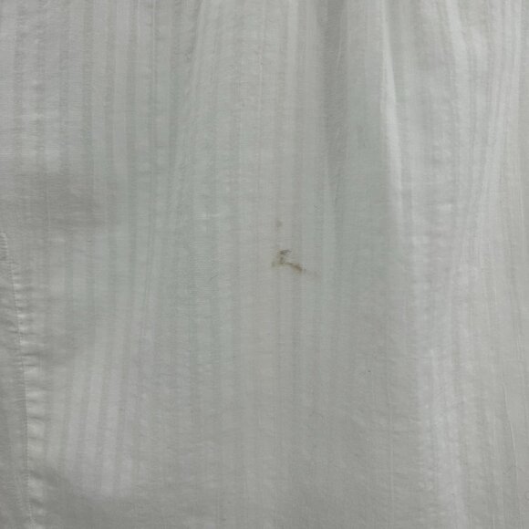 CLUB MONACO White Striped Semi Sheer Cotton Lightweight Button Up Blouse Large - Picture 5 of 5